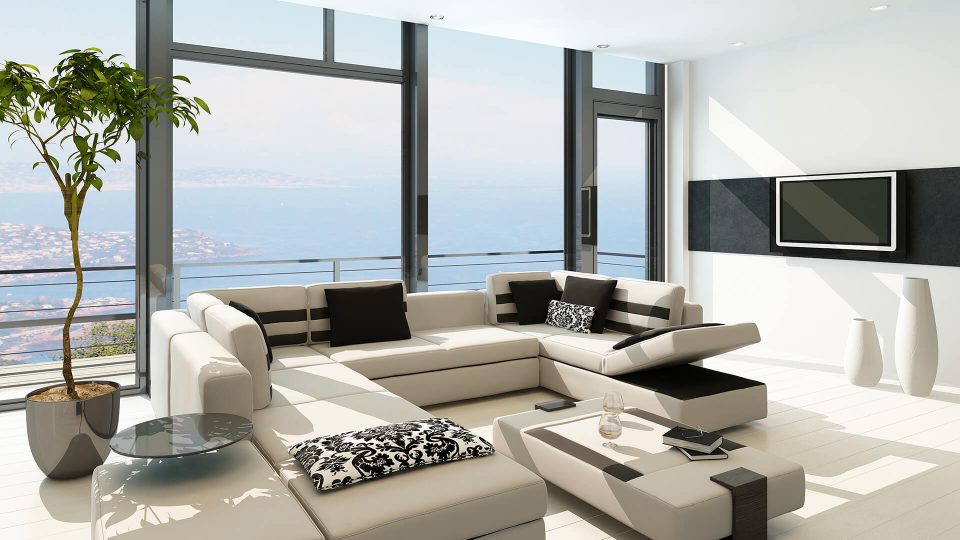 Modern White Living room interior