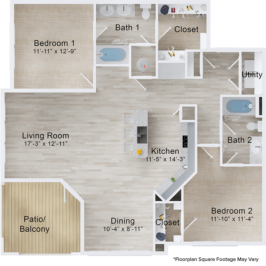 Mahi Mahi 2D Floor Plan at The Alexa Apartments